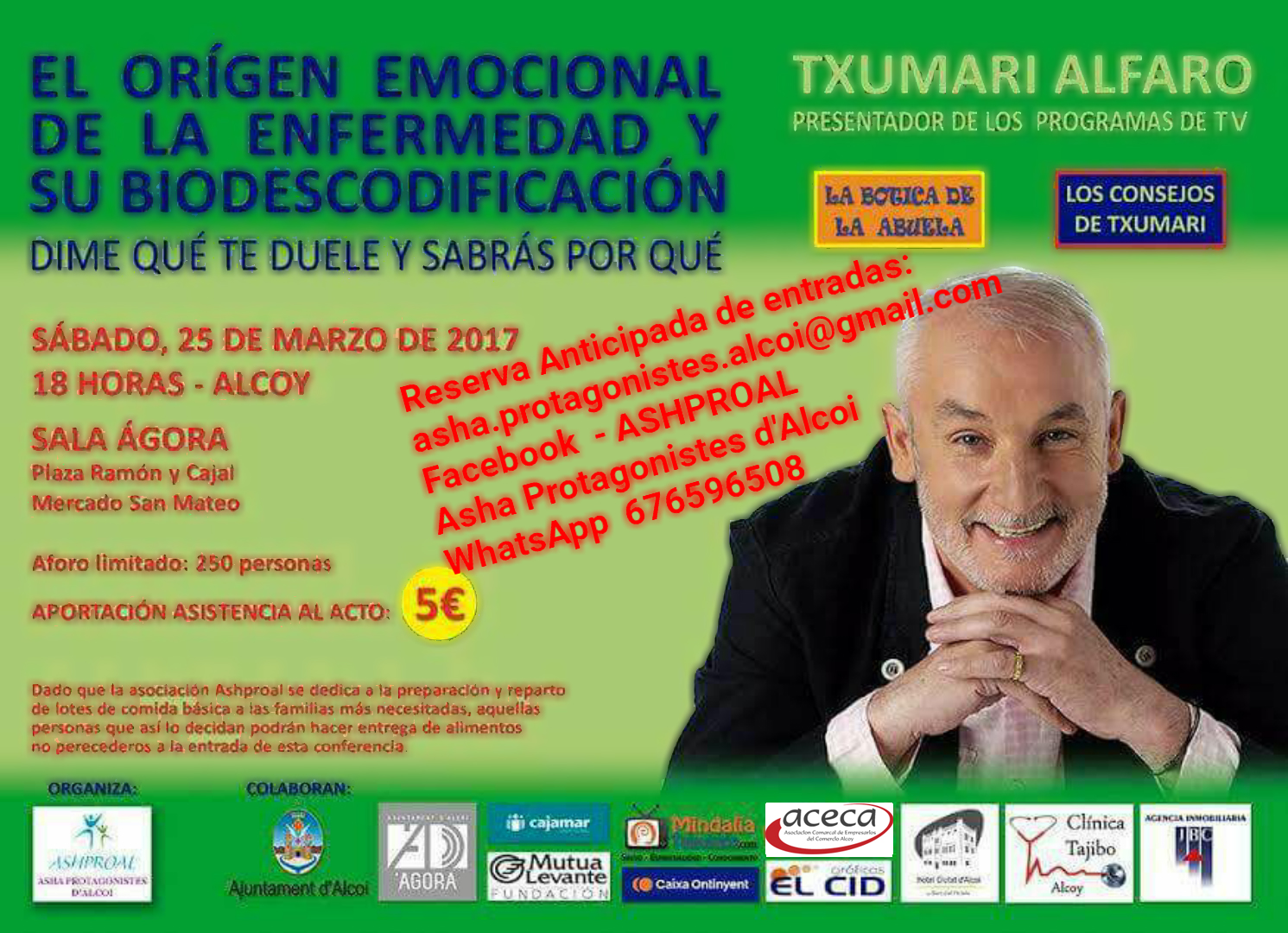 Charla Asha Protagonistes con Txumari Alfaro y con la colaboración de ACECA